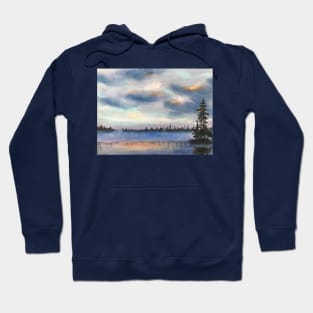 Mist on the Lake Before Dawn Hoodie